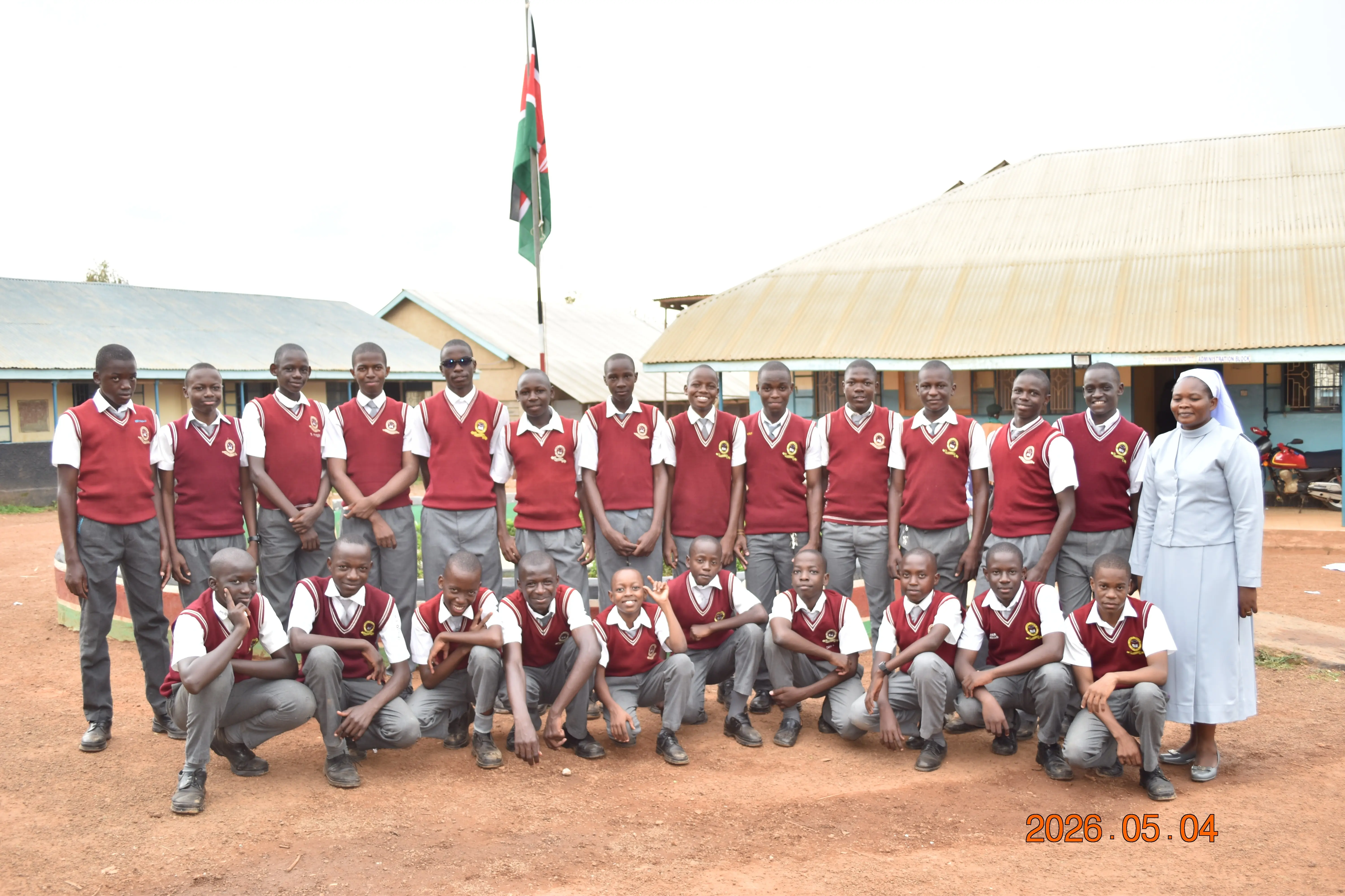 The head teacher with students